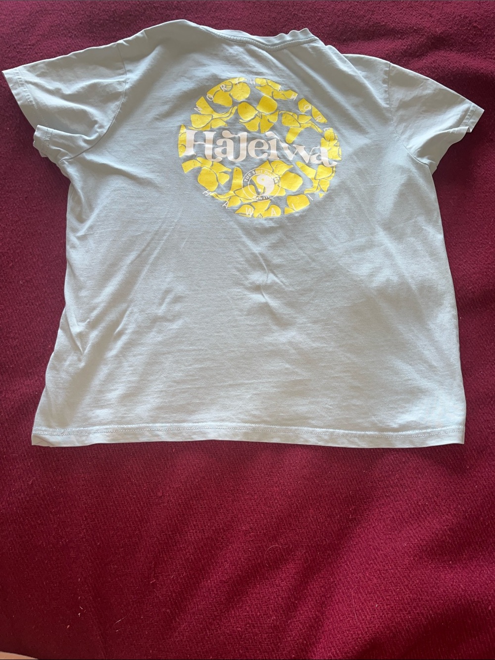 🌺Women’s powder blue T&C Short-Sleeve Crewneck Tee with Small Yellow Emblem